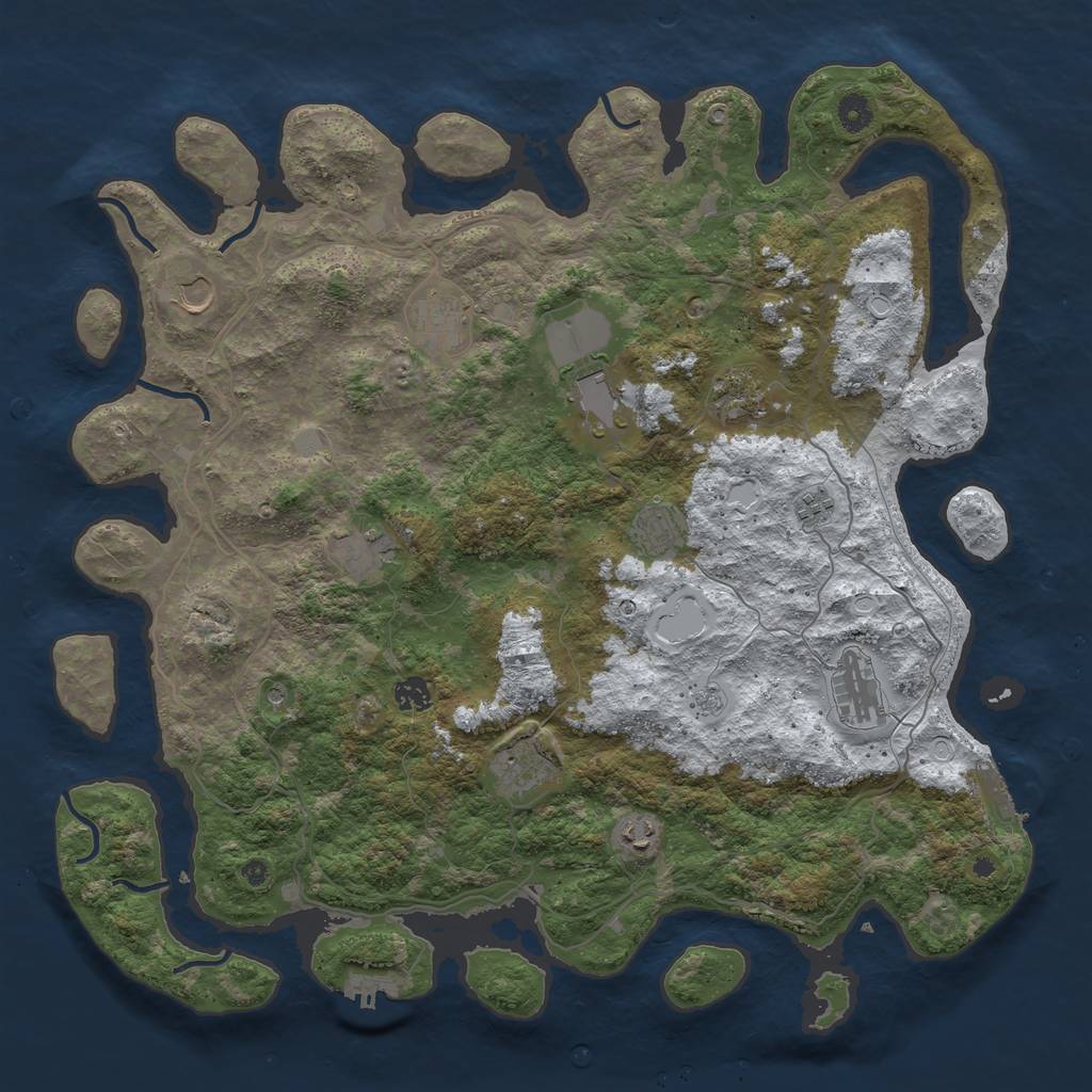 Rust Map: Procedural Map, Size: 4500, Seed: 1981394, 20 Monuments