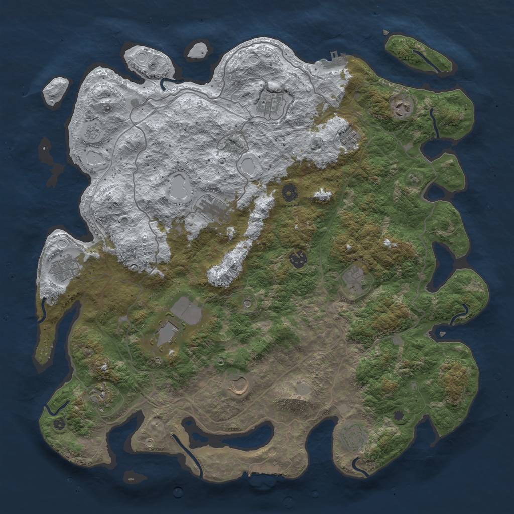 Rust Map: Procedural Map, Size: 4500, Seed: 4060180, 20 Monuments
