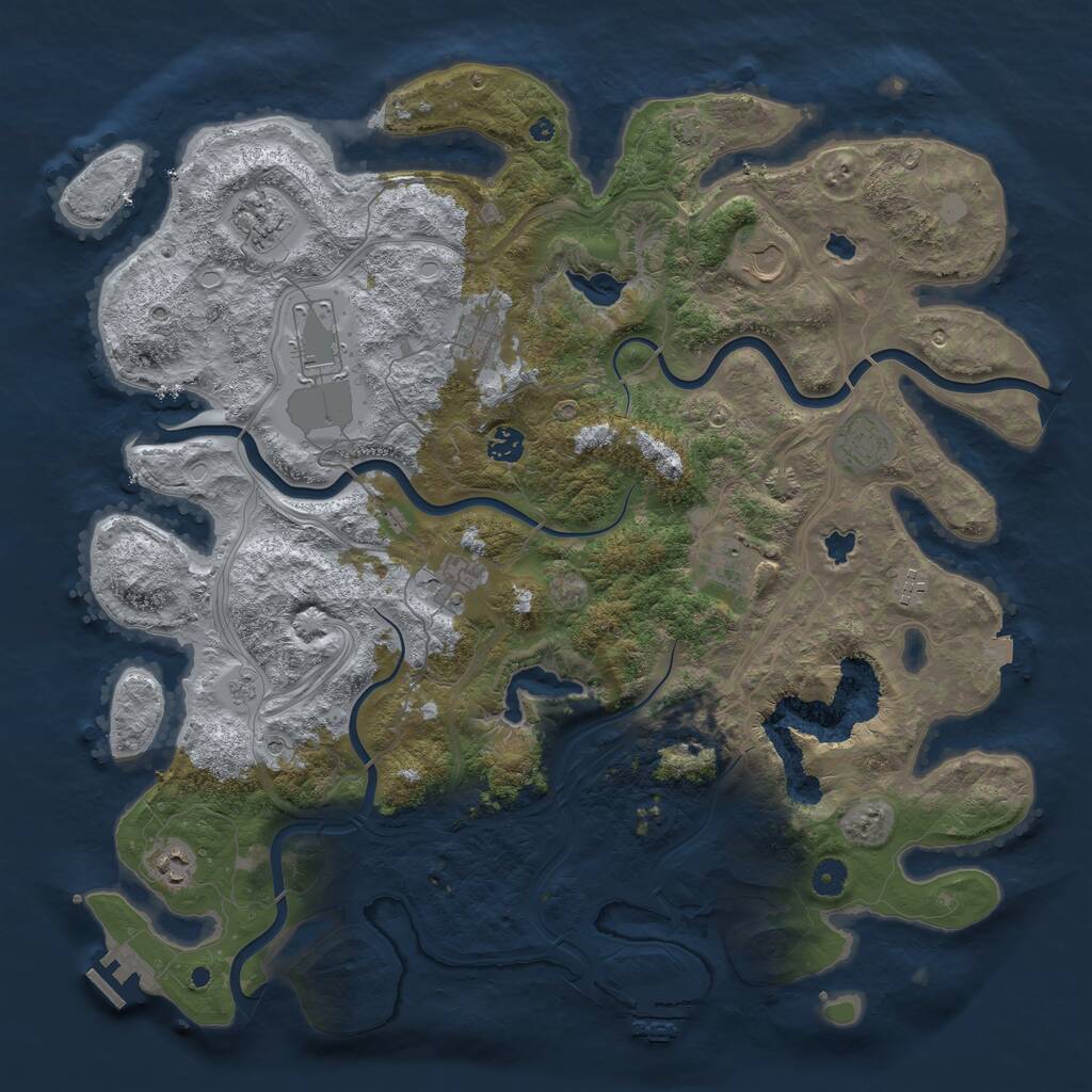 Rust Map: Procedural Map, Size: 4500, Seed: 5017696, 16 Monuments