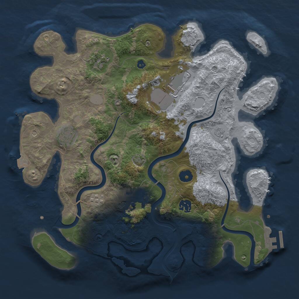 Rust Map: Procedural Map, Size: 3500, Seed: 4523552, 11 Monuments