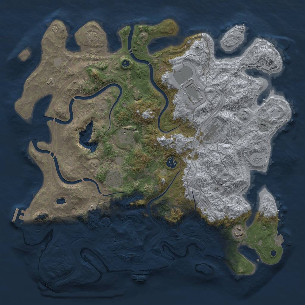 Rust Map: Procedural Map, Size: 4250, Seed: 31991, 13 Monuments