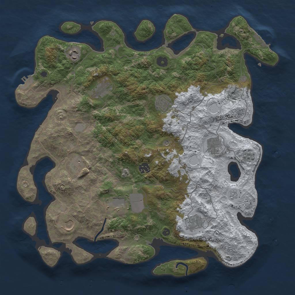 Rust Map: Procedural Map, Size: 4000, Seed: 1641649952, 19 Monuments