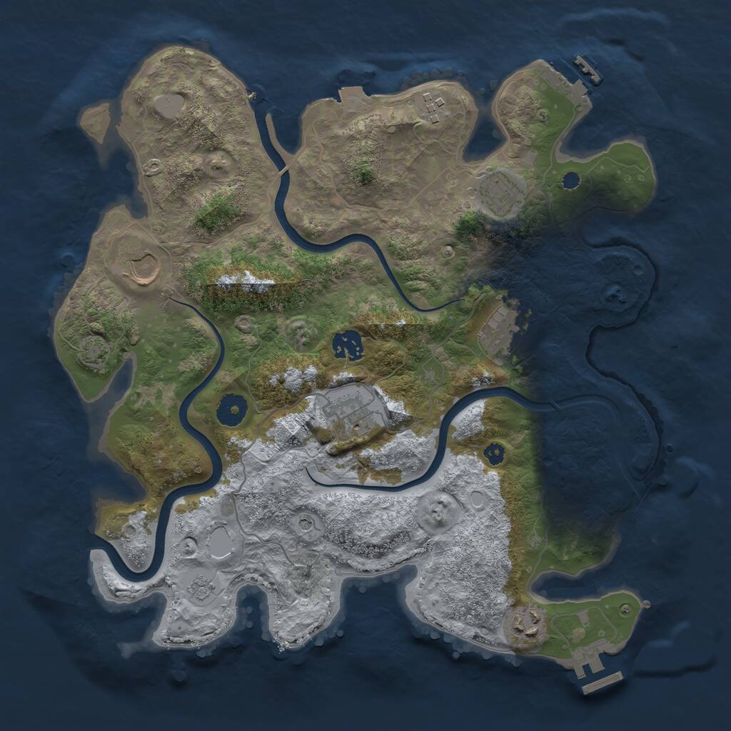 Rust Map: Procedural Map, Size: 3500, Seed: 9584987, 13 Monuments