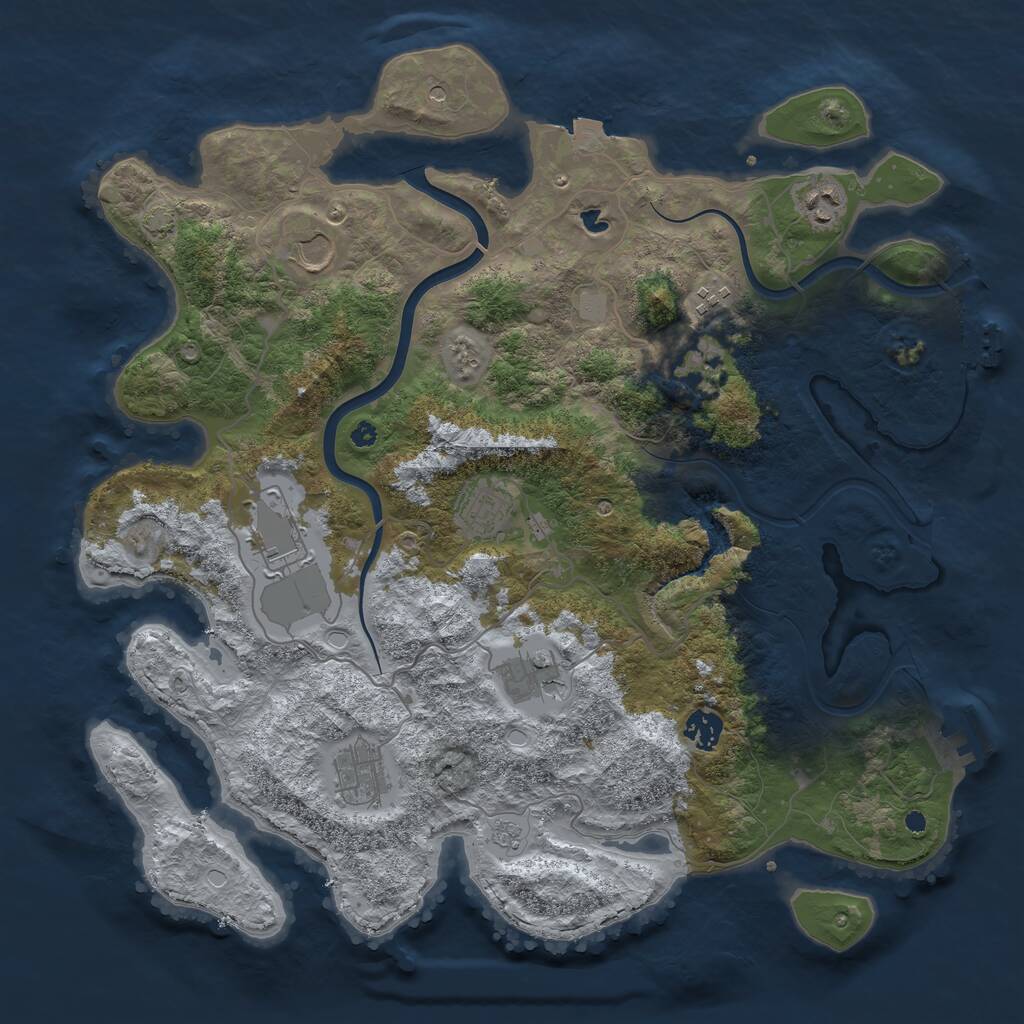 Rust Map: Procedural Map, Size: 4000, Seed: 50427467, 15 Monuments