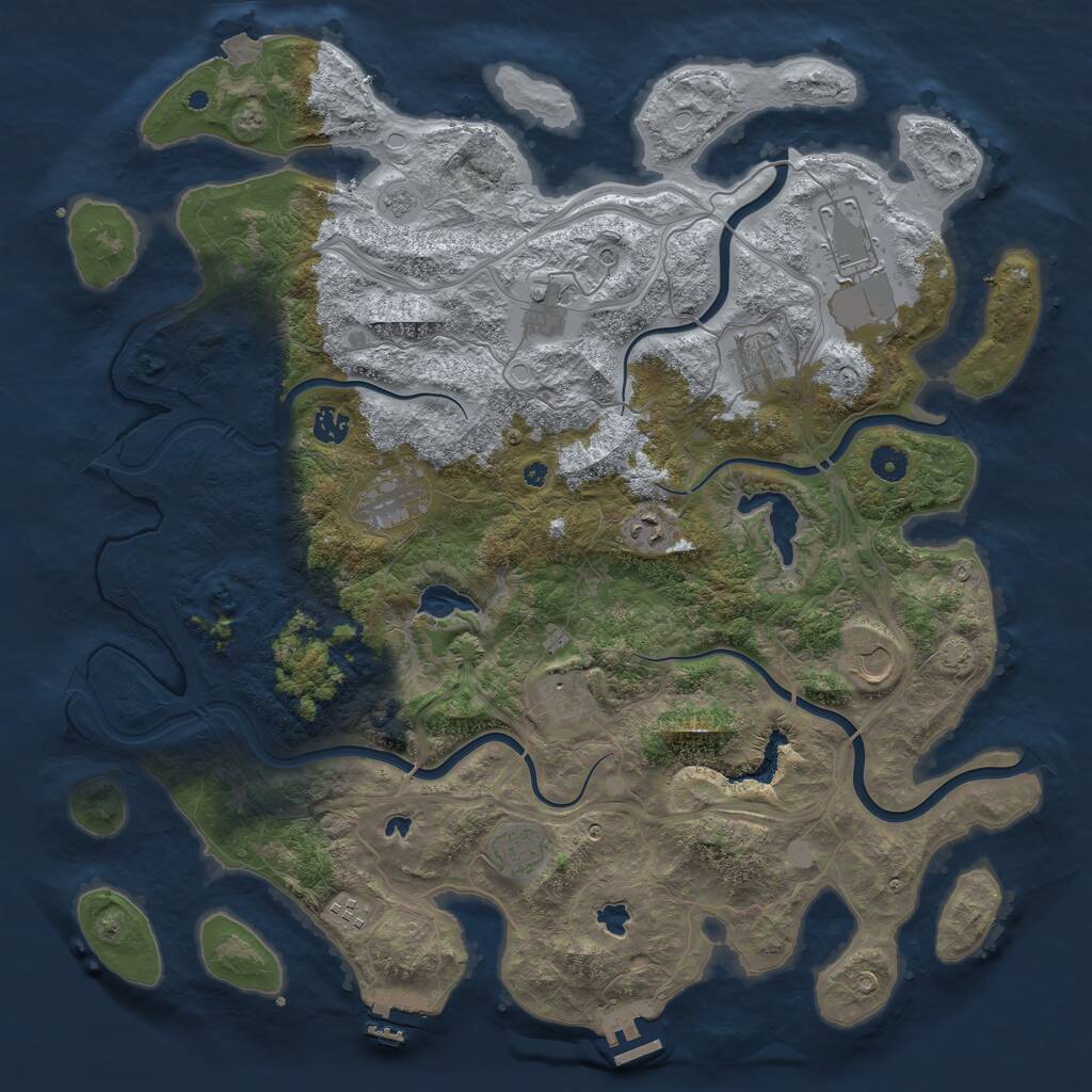 Rust Map: Procedural Map, Size: 4500, Seed: 4816909, 16 Monuments