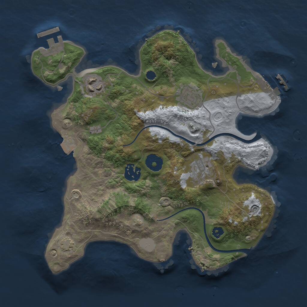 Rust Map: Procedural Map, Size: 2700, Seed: 48791, 8 Monuments