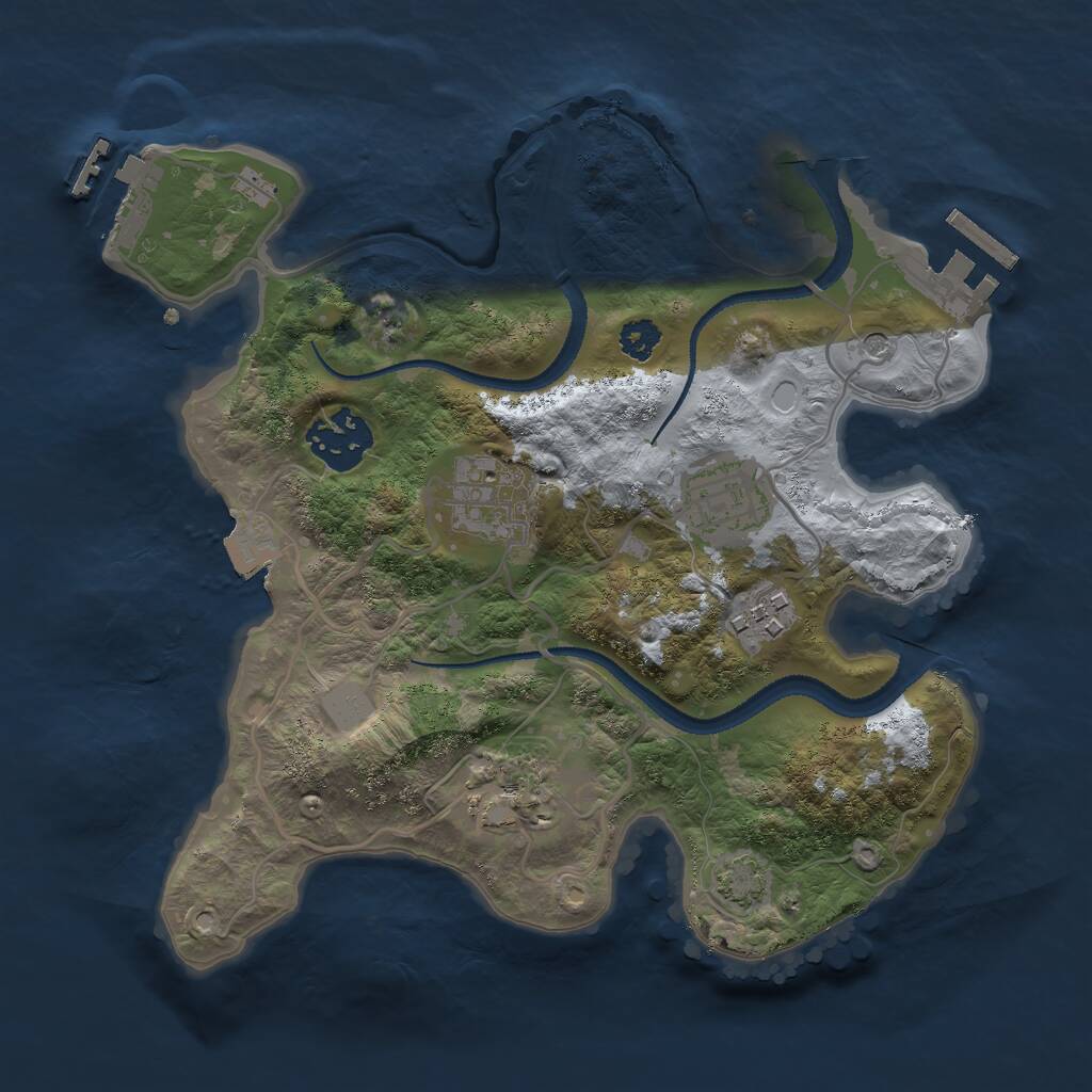 Rust Map: Procedural Map, Size: 2700, Seed: 48791, 10 Monuments