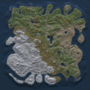 Thumbnail Rust Map: Procedural Map, Size: 4500, Seed: 36, 16 Monuments