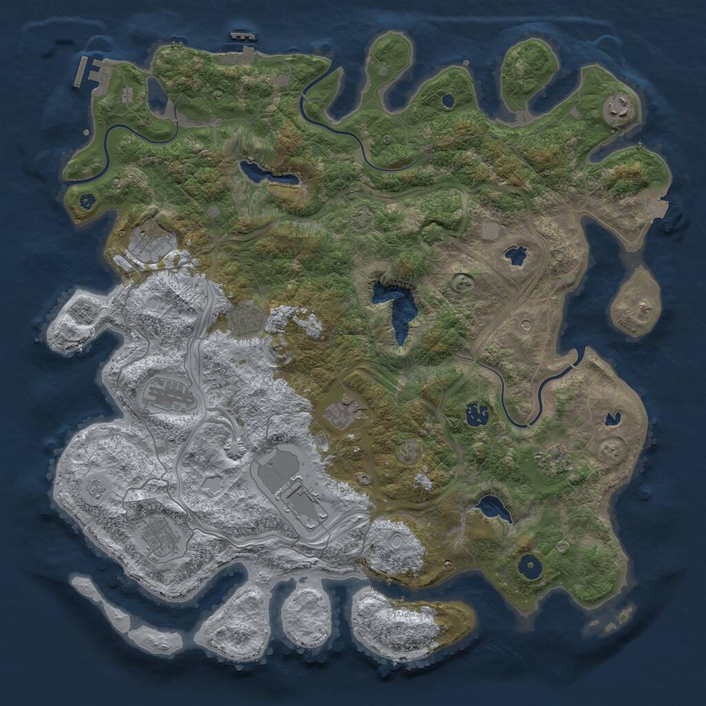 Rust Map: Procedural Map, Size: 4500, Seed: 36, 16 Monuments
