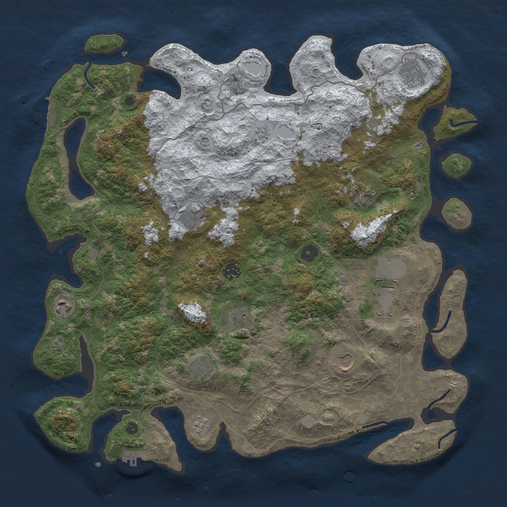 Rust Map: Procedural Map, Size: 4500, Seed: 799932, 19 Monuments