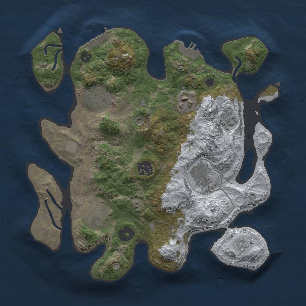Rust Map: Procedural Map, Size: 3000, Seed: 470621952, 15 Monuments