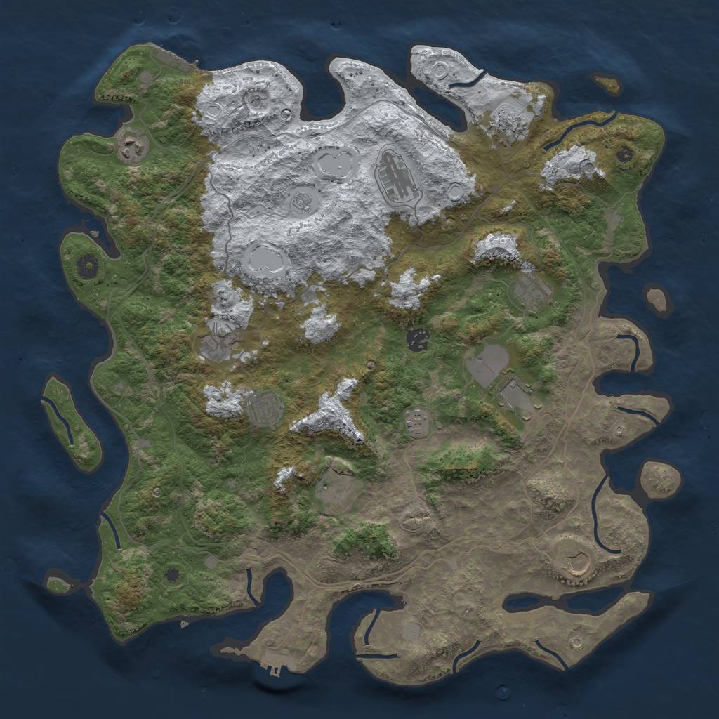 Rust Map: Procedural Map, Size: 4500, Seed: 428528767, 20 Monuments