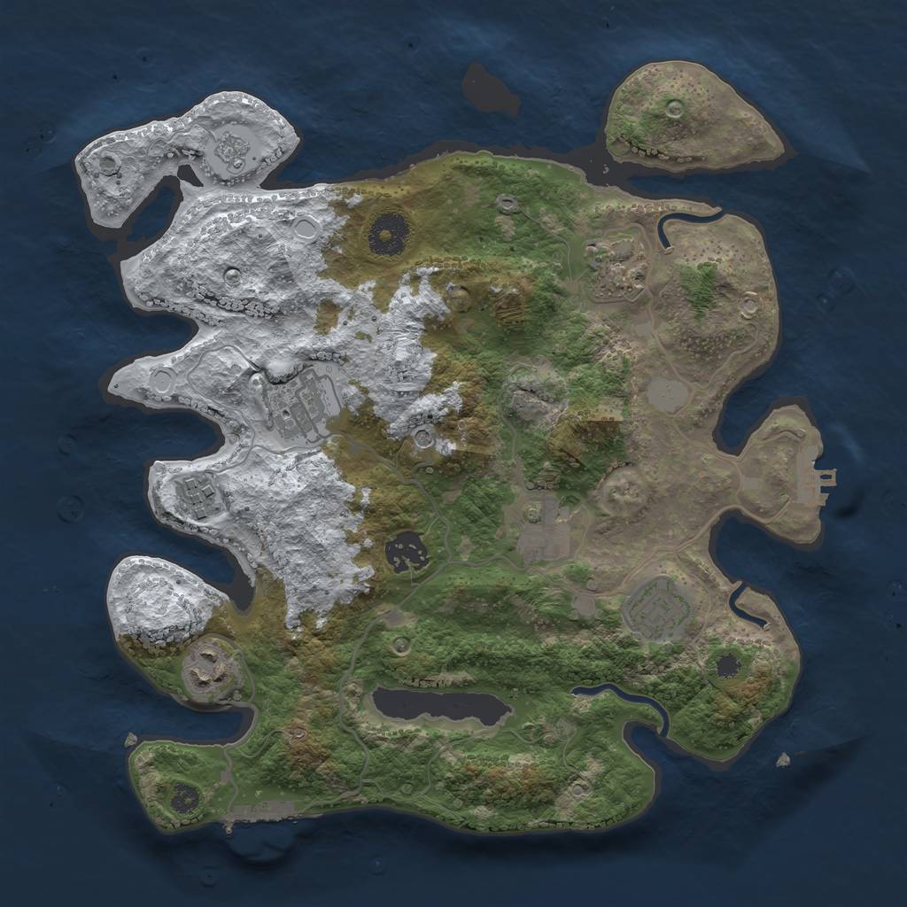 Rust Map: Procedural Map, Size: 3250, Seed: 4514404, 16 Monuments