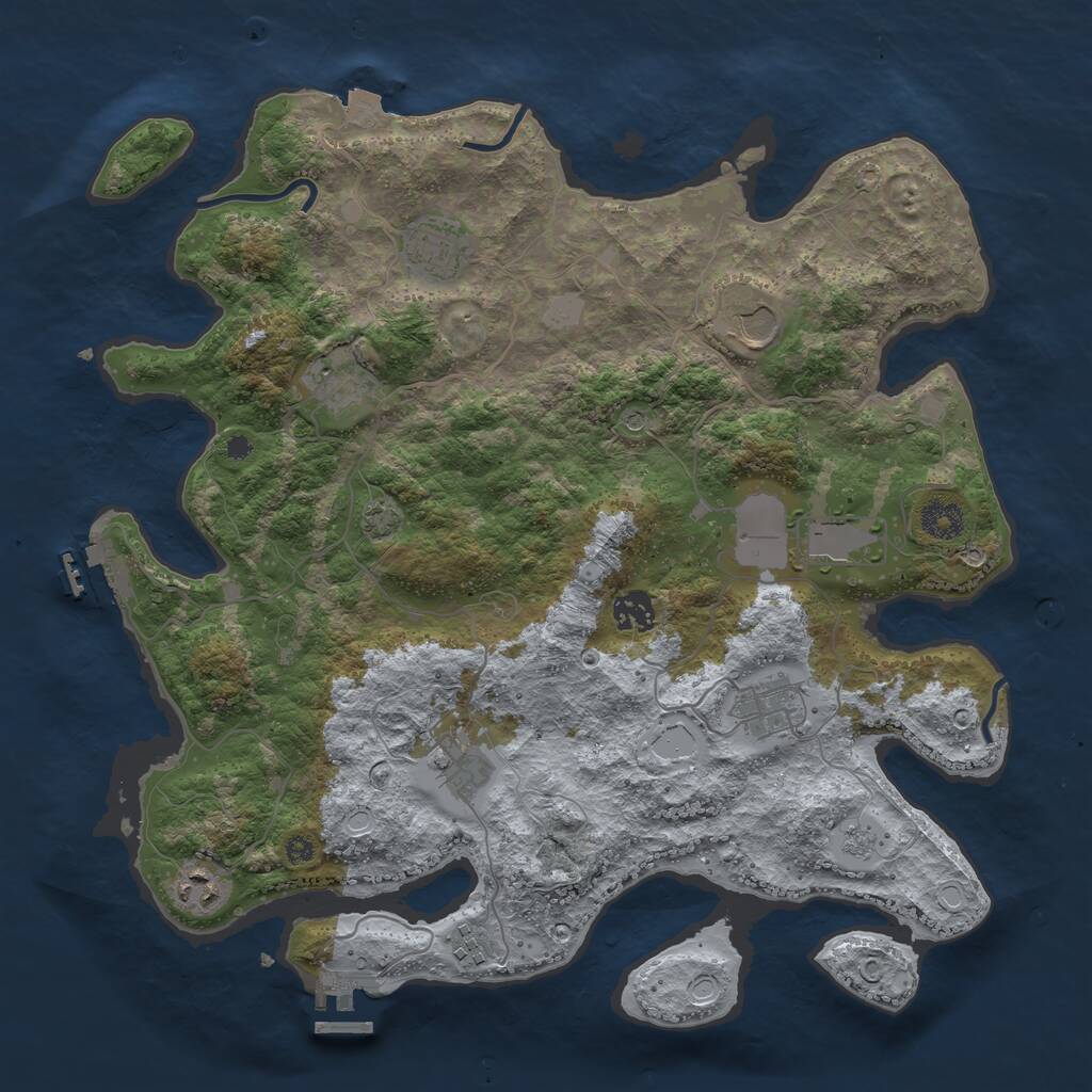 Rust Map: Procedural Map, Size: 3800, Seed: 63176042, 15 Monuments