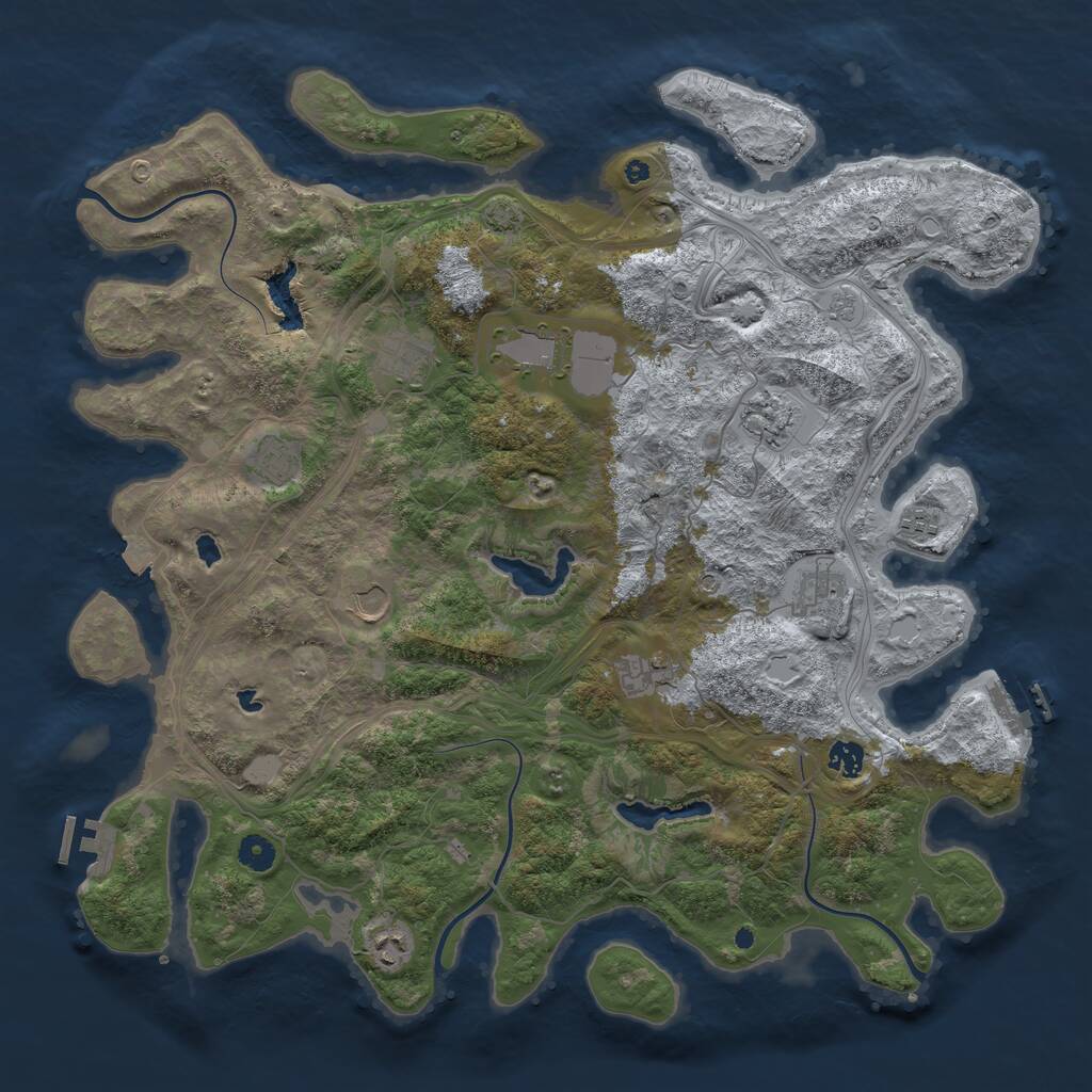 Rust Map: Procedural Map, Size: 4500, Seed: 1586359, 16 Monuments