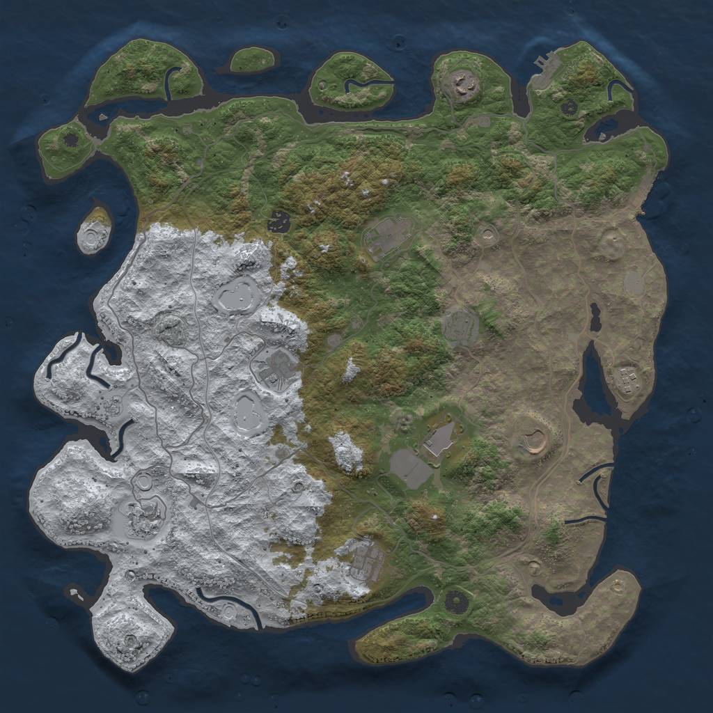 Rust Map: Procedural Map, Size: 4500, Seed: 5249384, 19 Monuments