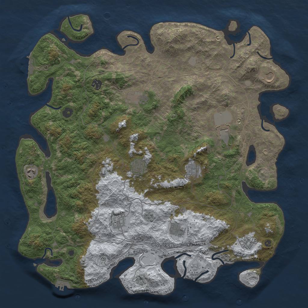 Rust Map: Procedural Map, Size: 4500, Seed: 4828368, 20 Monuments