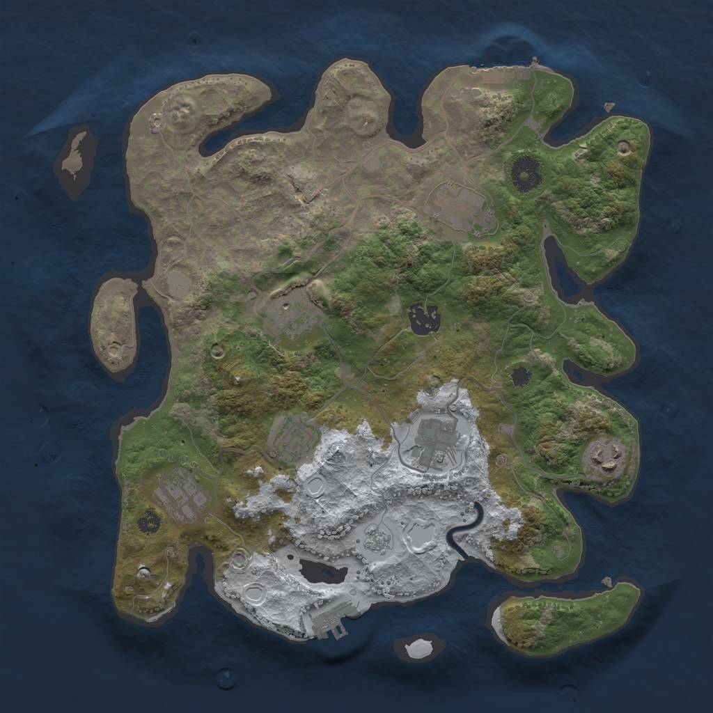 Rust Map: Procedural Map, Size: 3250, Seed: 1212268, 15 Monuments
