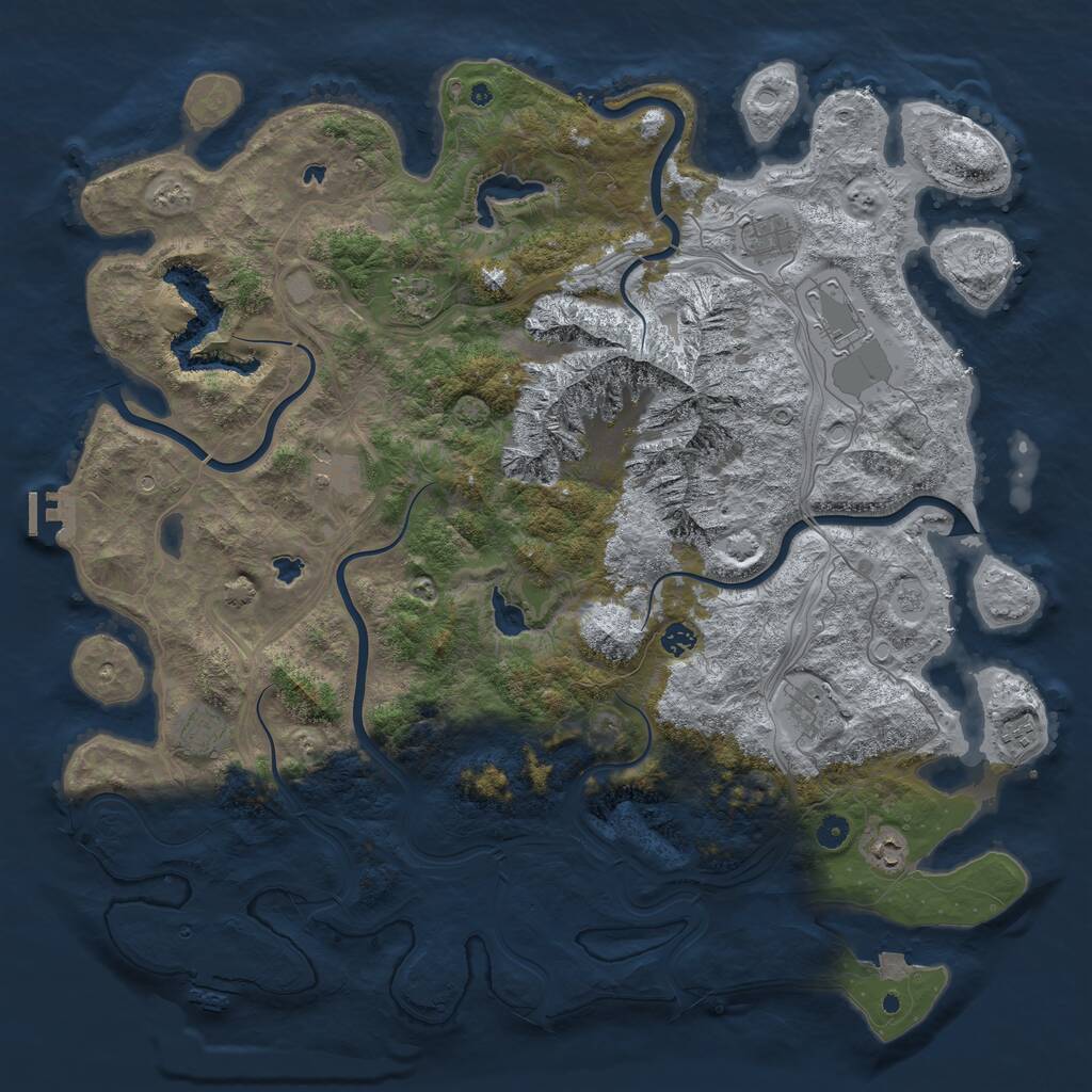 Rust Map: Procedural Map, Size: 5000, Seed: 516, 15 Monuments