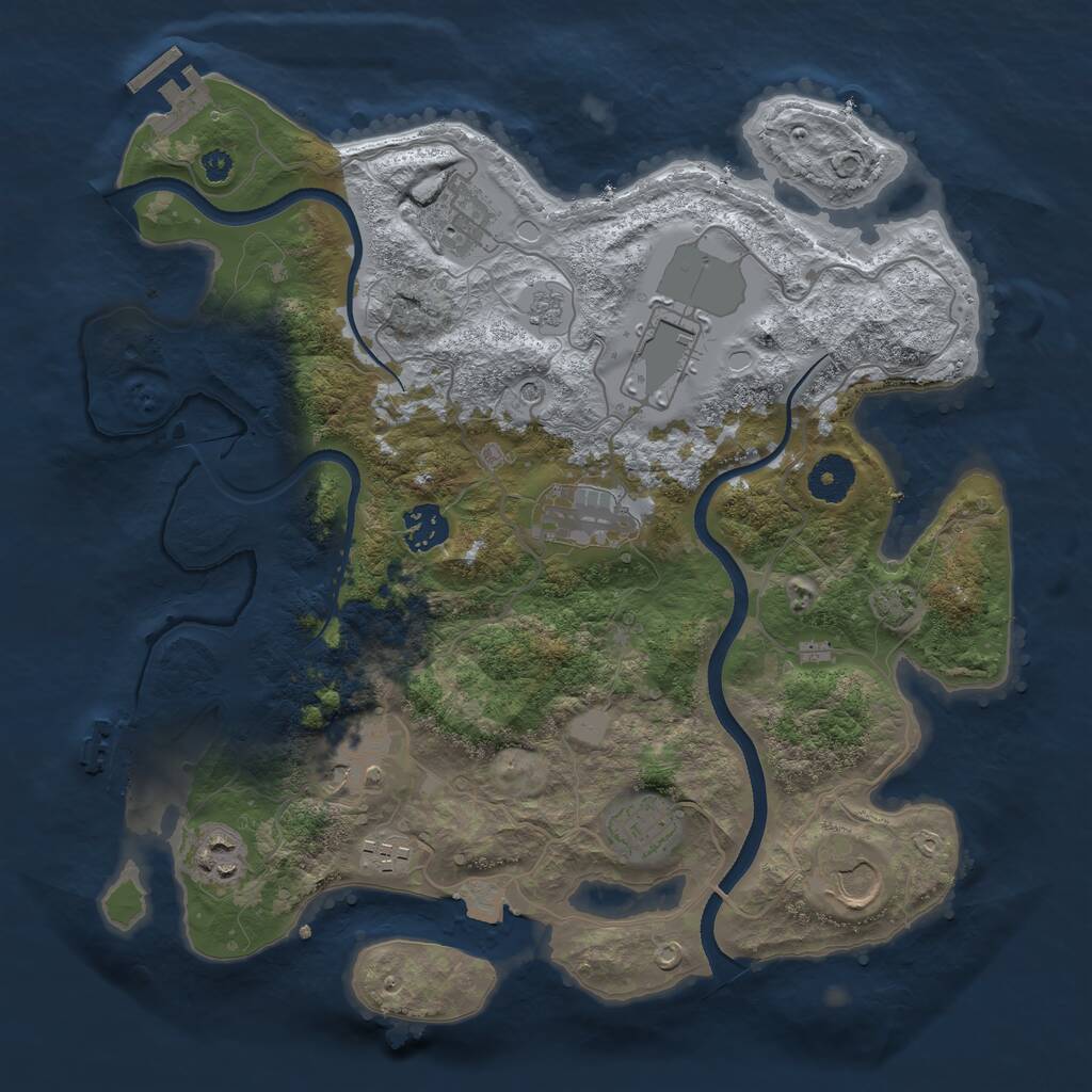 Rust Map: Procedural Map, Size: 3505, Seed: 839133138, 15 Monuments