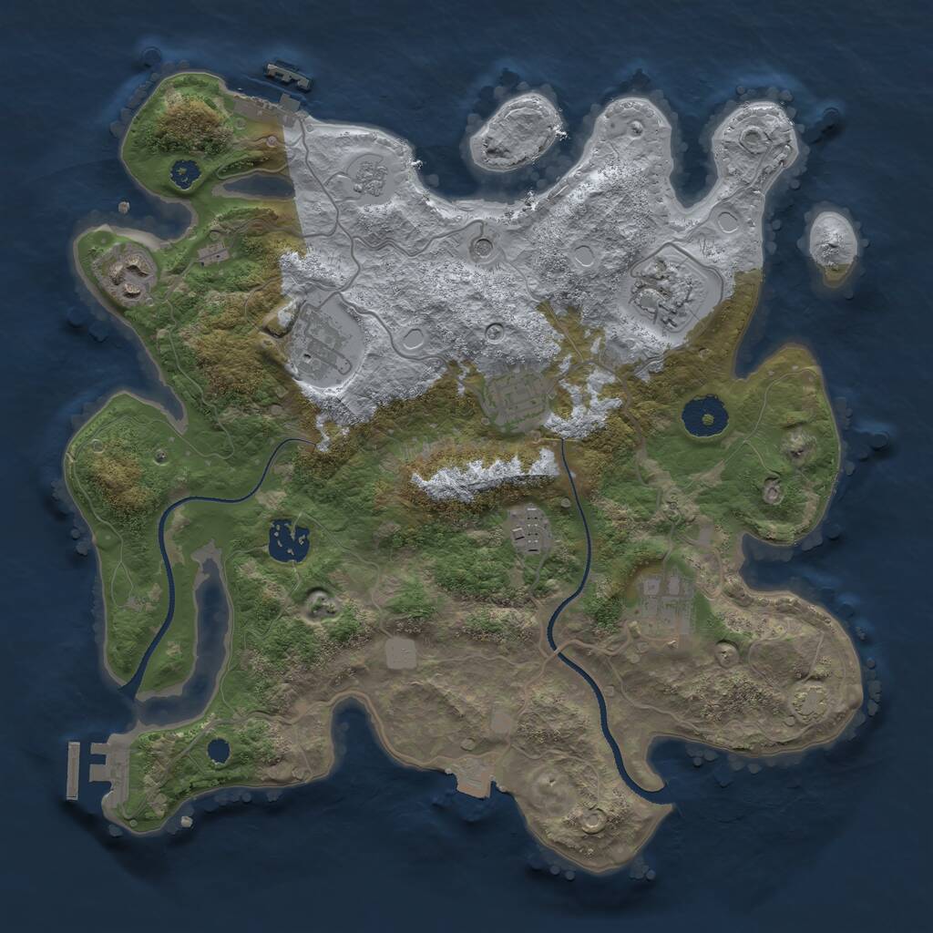 Rust Map: Procedural Map, Size: 3250, Seed: 5640305, 13 Monuments