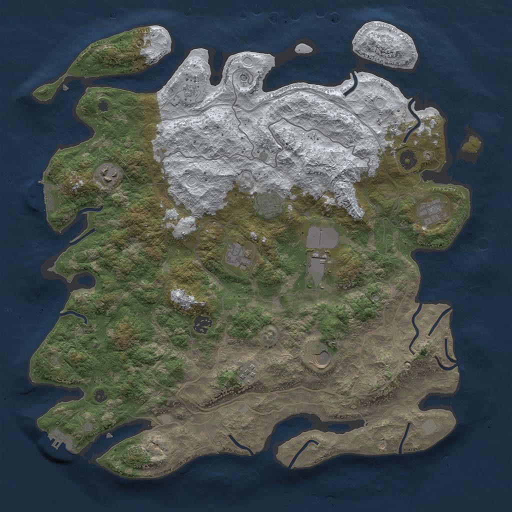 Rust Map: Procedural Map, Size: 4250, Seed: 367439, 17 Monuments