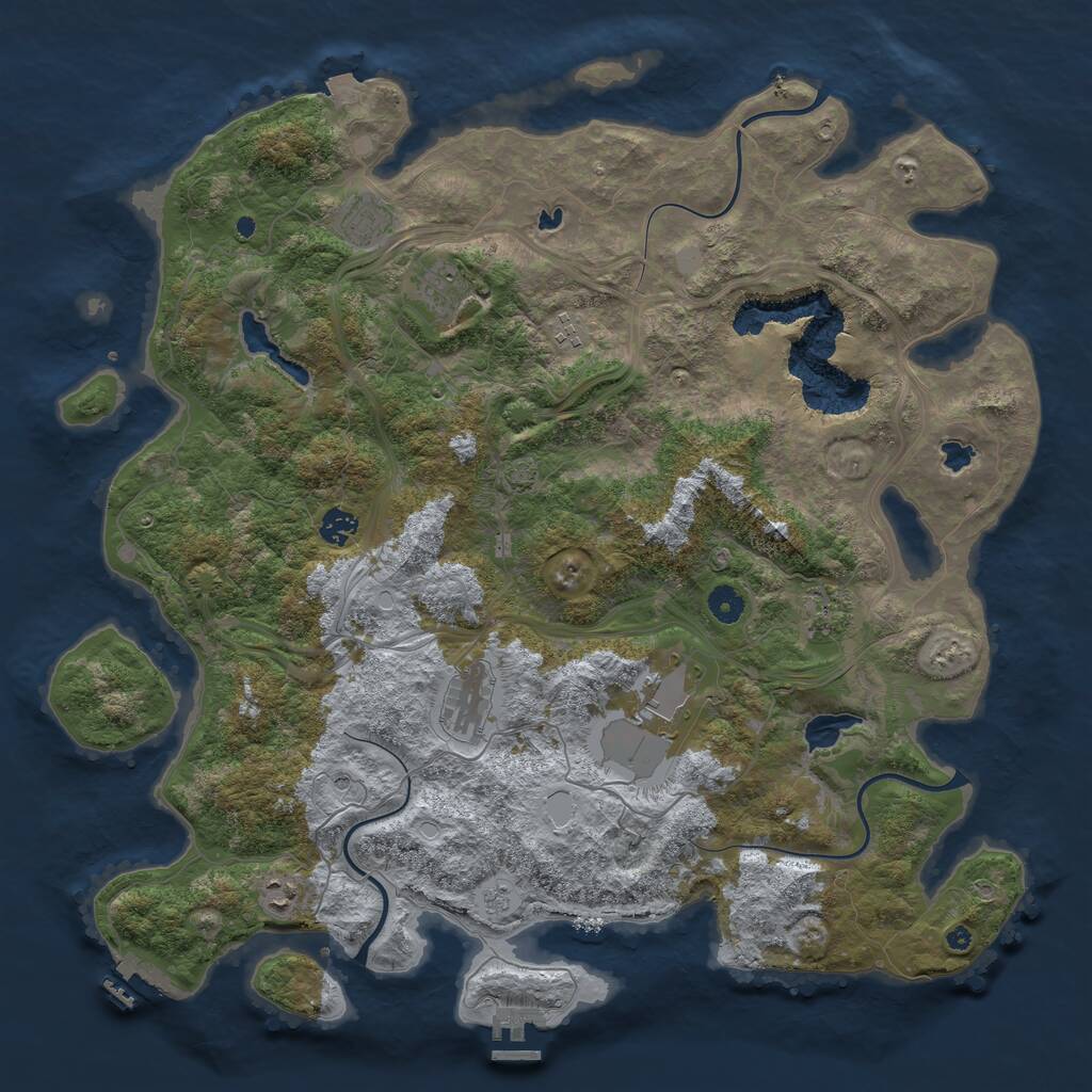 Rust Map: Procedural Map, Size: 4500, Seed: 4734322, 14 Monuments