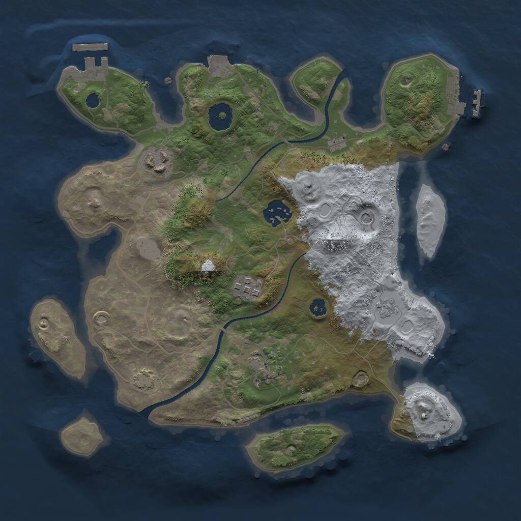 Rust Map: Procedural Map, Size: 3000, Seed: 1981900742, 10 Monuments