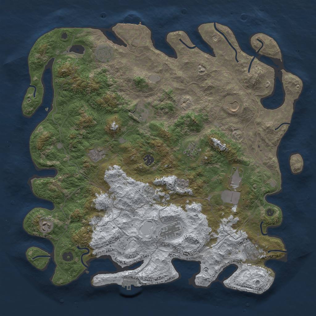 Rust Map: Procedural Map, Size: 4500, Seed: 3275932, 20 Monuments