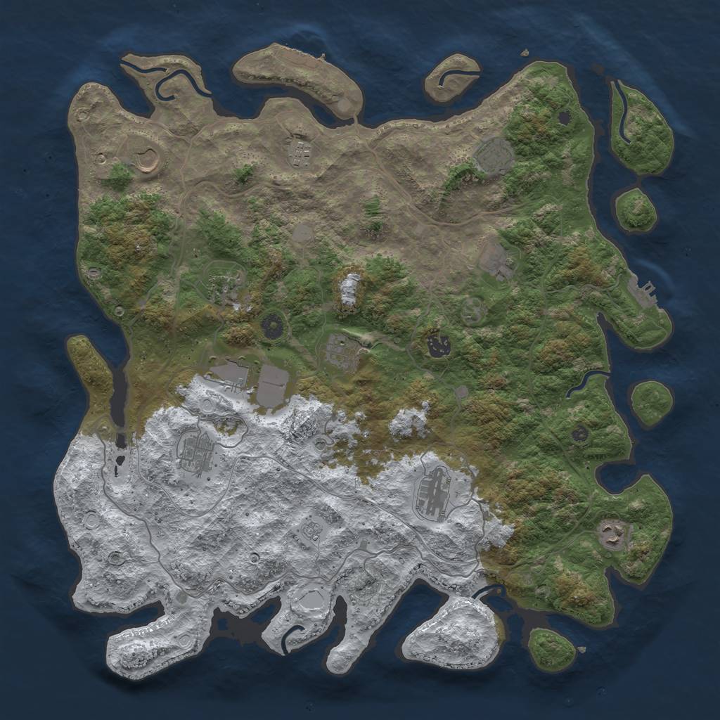 Rust Map: Procedural Map, Size: 4500, Seed: 6131435, 20 Monuments