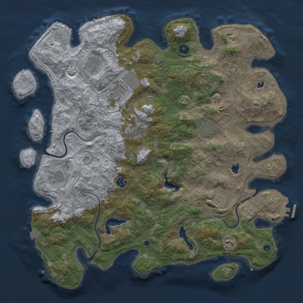 Rust Map: Procedural Map, Size: 4500, Seed: 167226, 15 Monuments
