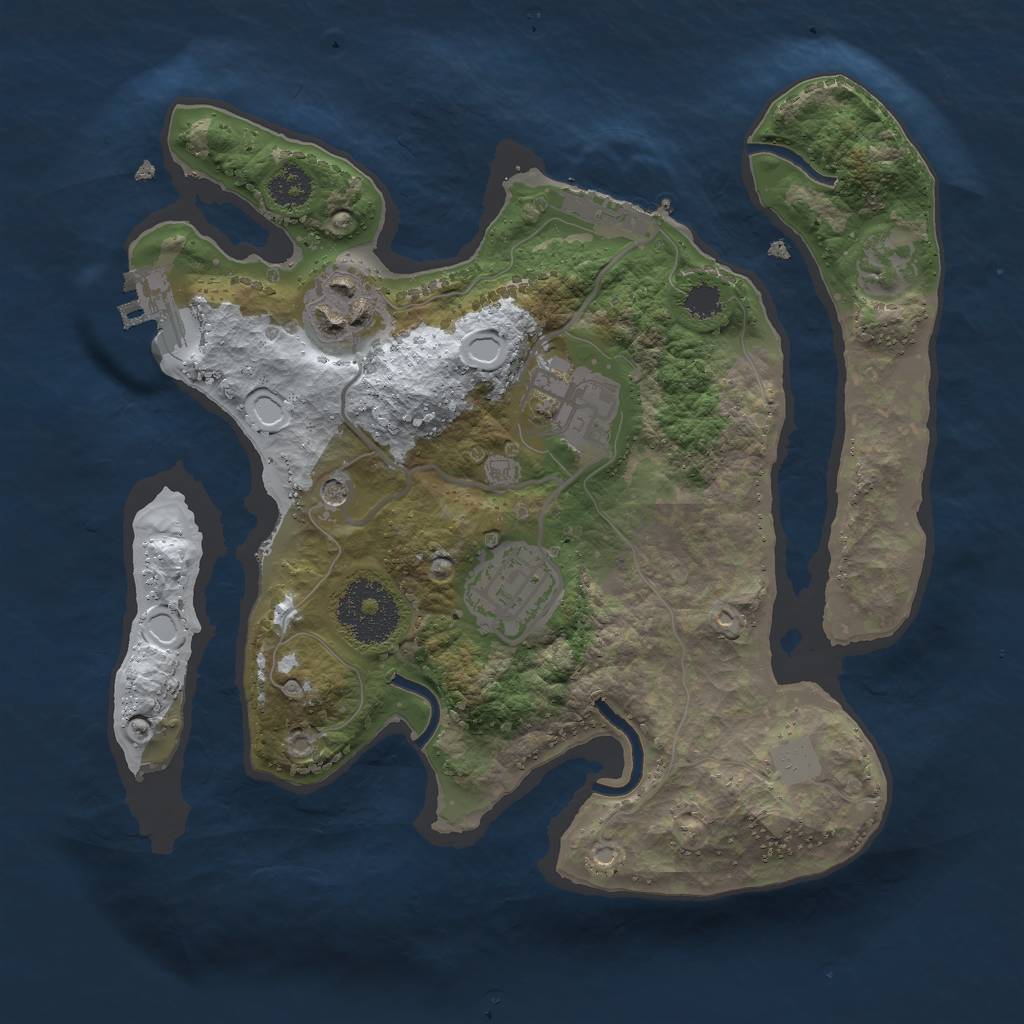 Rust Map: Procedural Map, Size: 2500, Seed: 1994, 11 Monuments