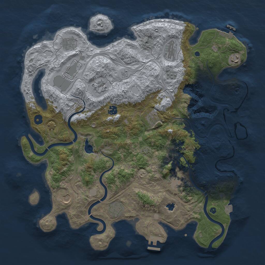 Rust Map: Procedural Map, Size: 4250, Seed: 1969561, 17 Monuments