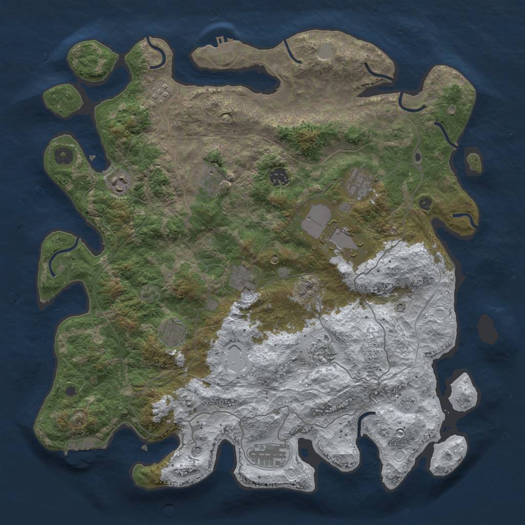 Rust Map: Procedural Map, Size: 4250, Seed: 878256, 19 Monuments