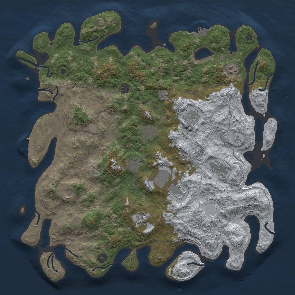 Rust Map: Procedural Map, Size: 4500, Seed: 5961923, 19 Monuments