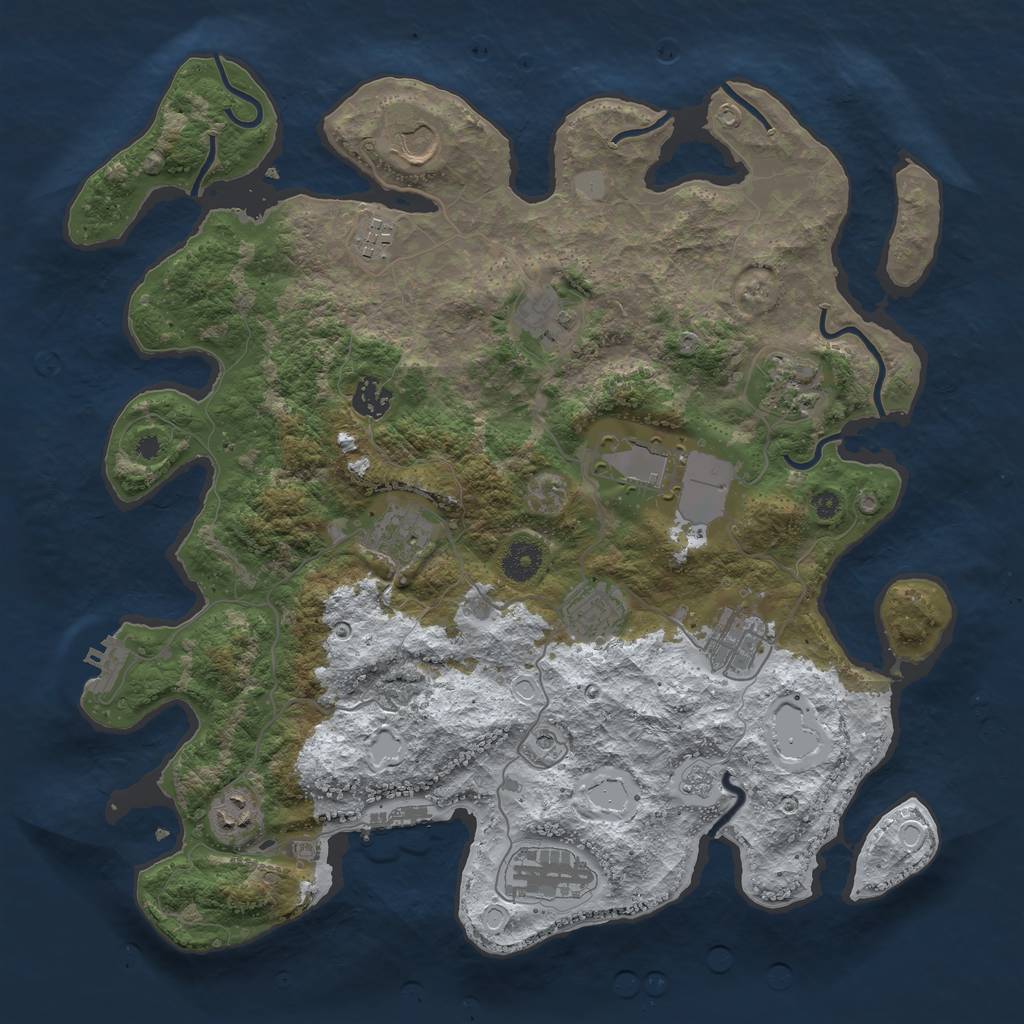 Rust Map: Procedural Map, Size: 3850, Seed: 19752259, 20 Monuments