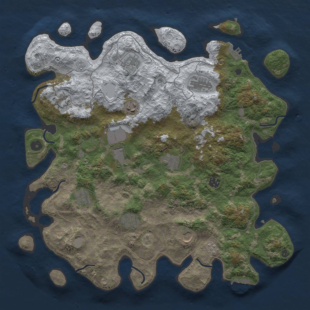 Rust Map: Procedural Map, Size: 4200, Seed: 1625939802, 20 Monuments