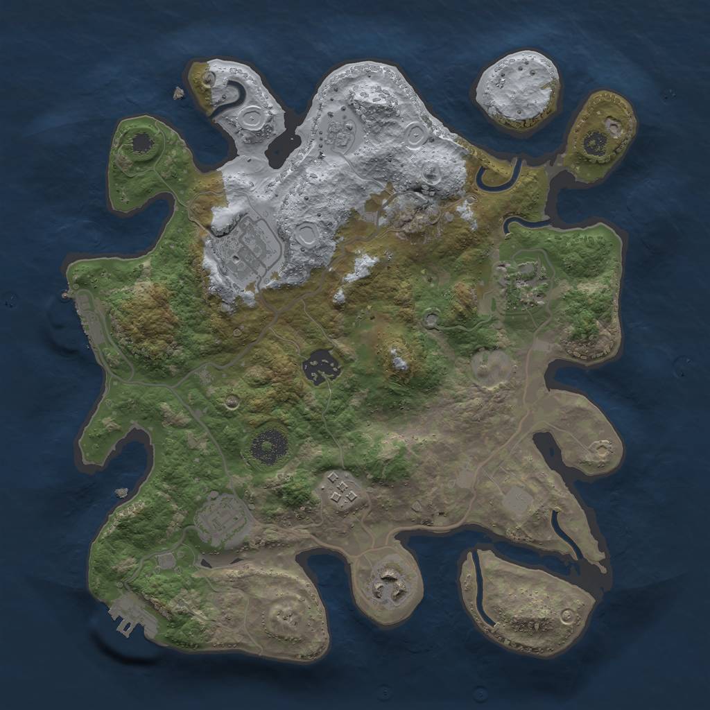 Rust Map: Procedural Map, Size: 3000, Seed: 19356, 14 Monuments