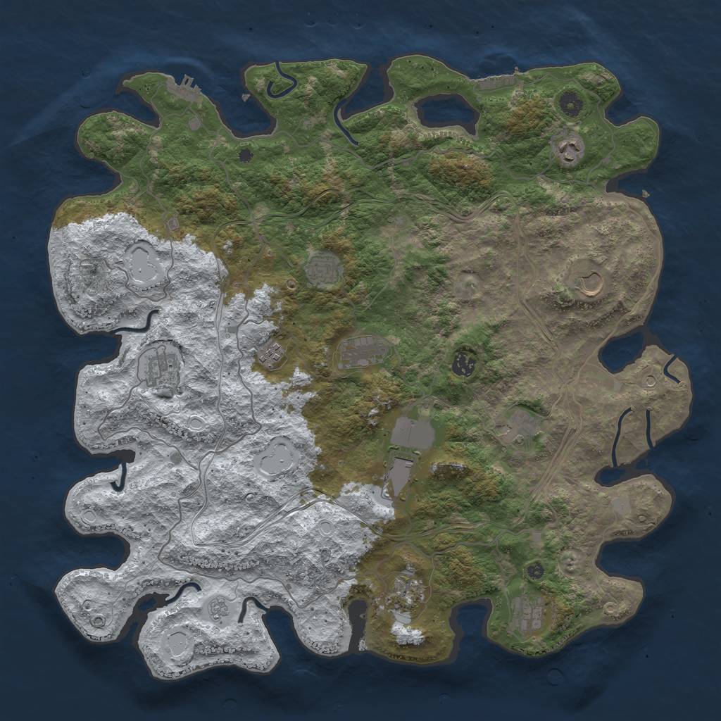 Rust Map: Procedural Map, Size: 4500, Seed: 1870843, 20 Monuments