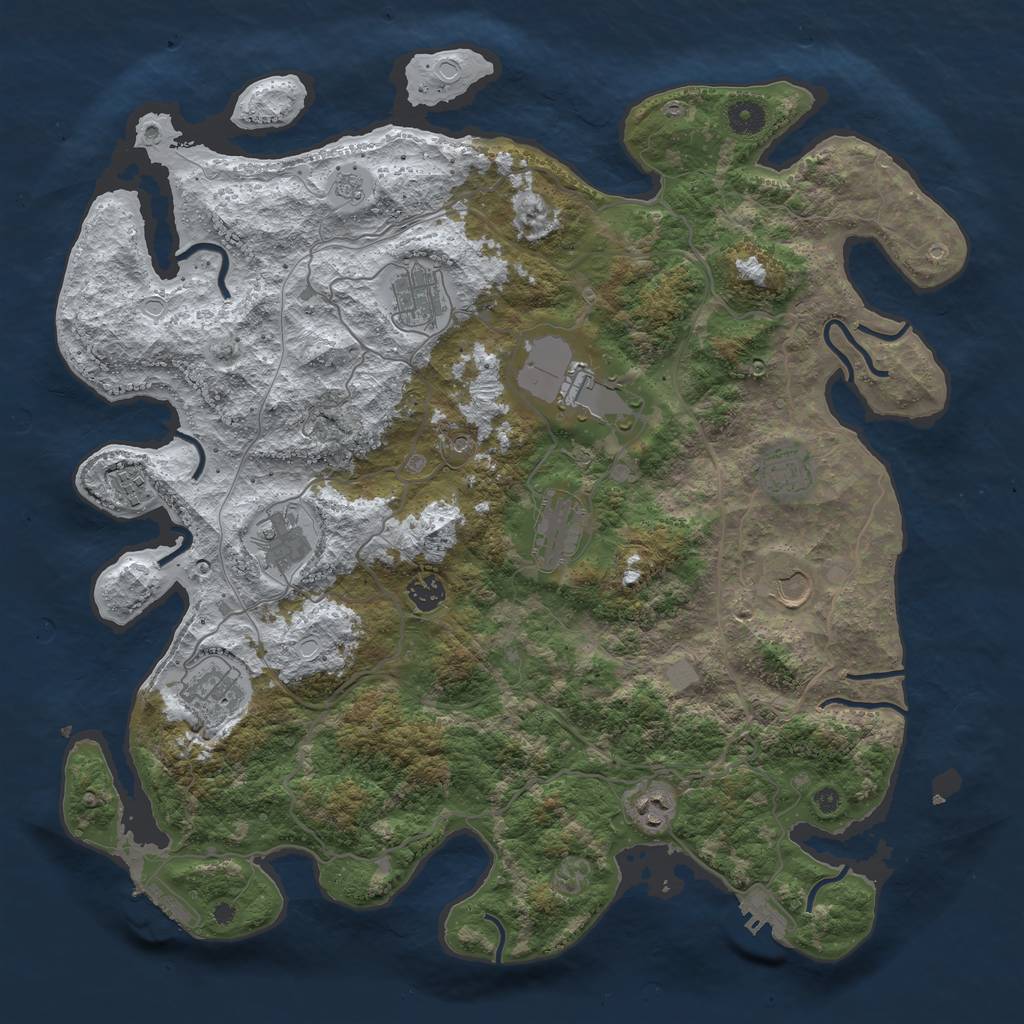 Rust Map: Procedural Map, Size: 4250, Seed: 54198563, 19 Monuments