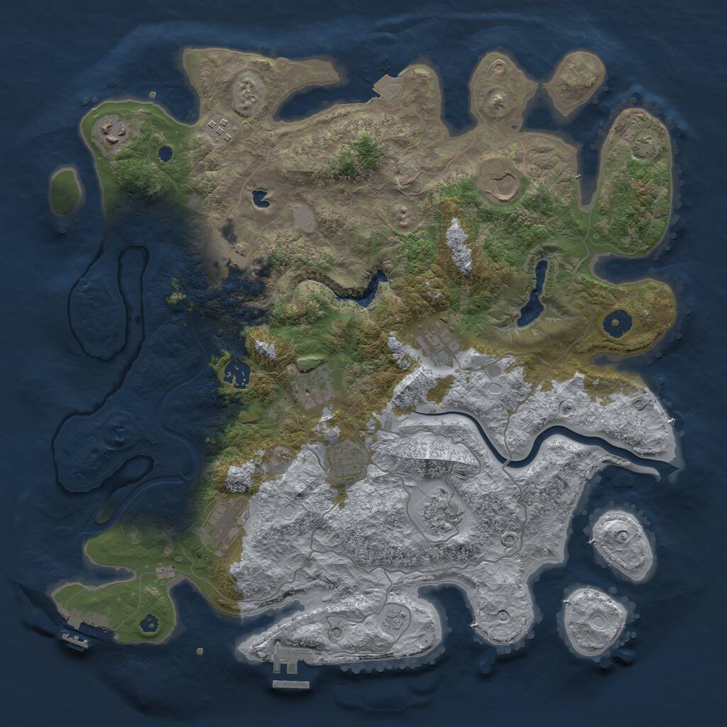Rust Map: Procedural Map, Size: 4000, Seed: 479073585, 16 Monuments