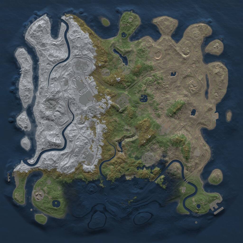 Rust Map: Procedural Map, Size: 4500, Seed: 256, 17 Monuments