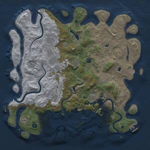 Thumbnail Rust Map: Procedural Map, Size: 4500, Seed: 256, 17 Monuments
