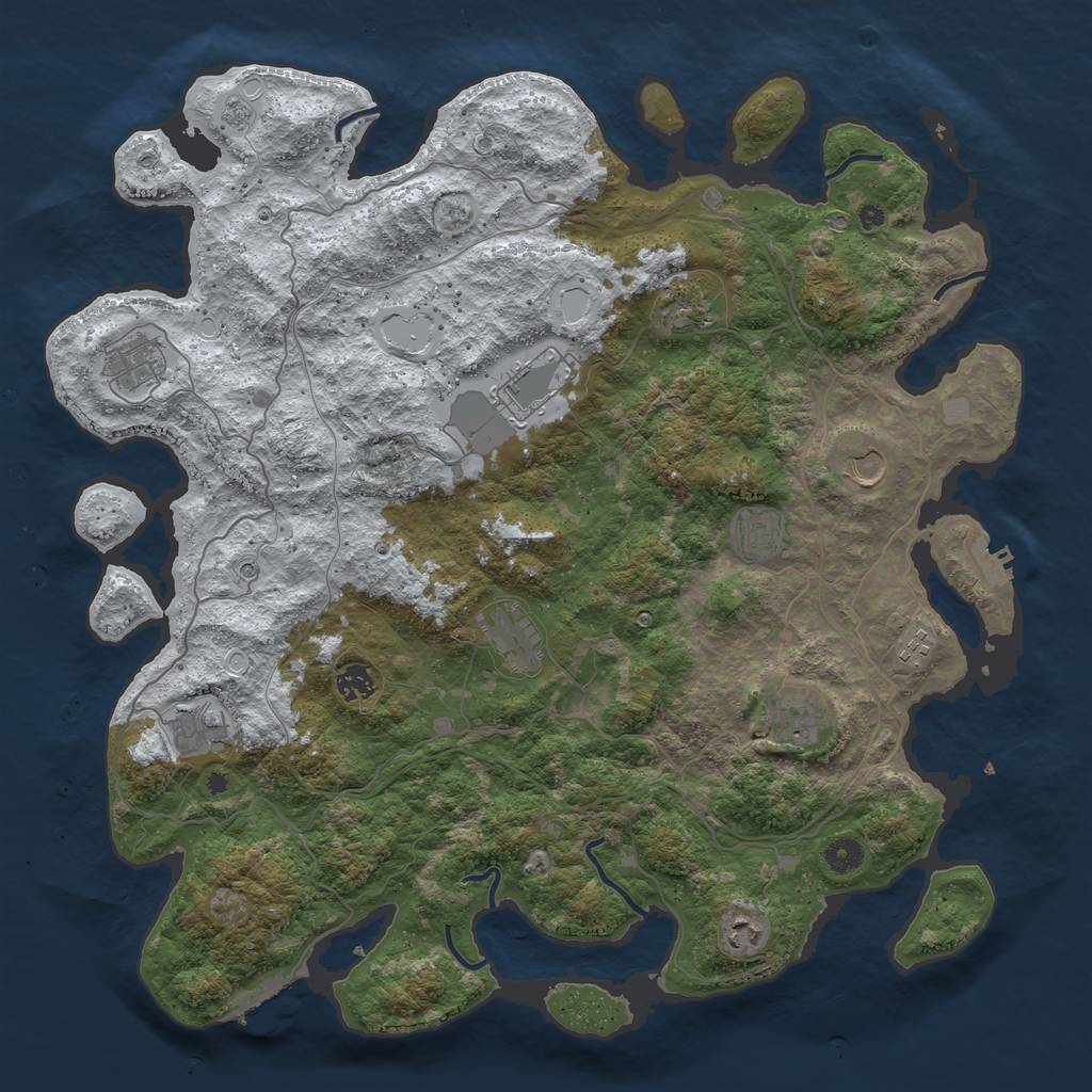 Rust Map: Procedural Map, Size: 4500, Seed: 4009653, 20 Monuments