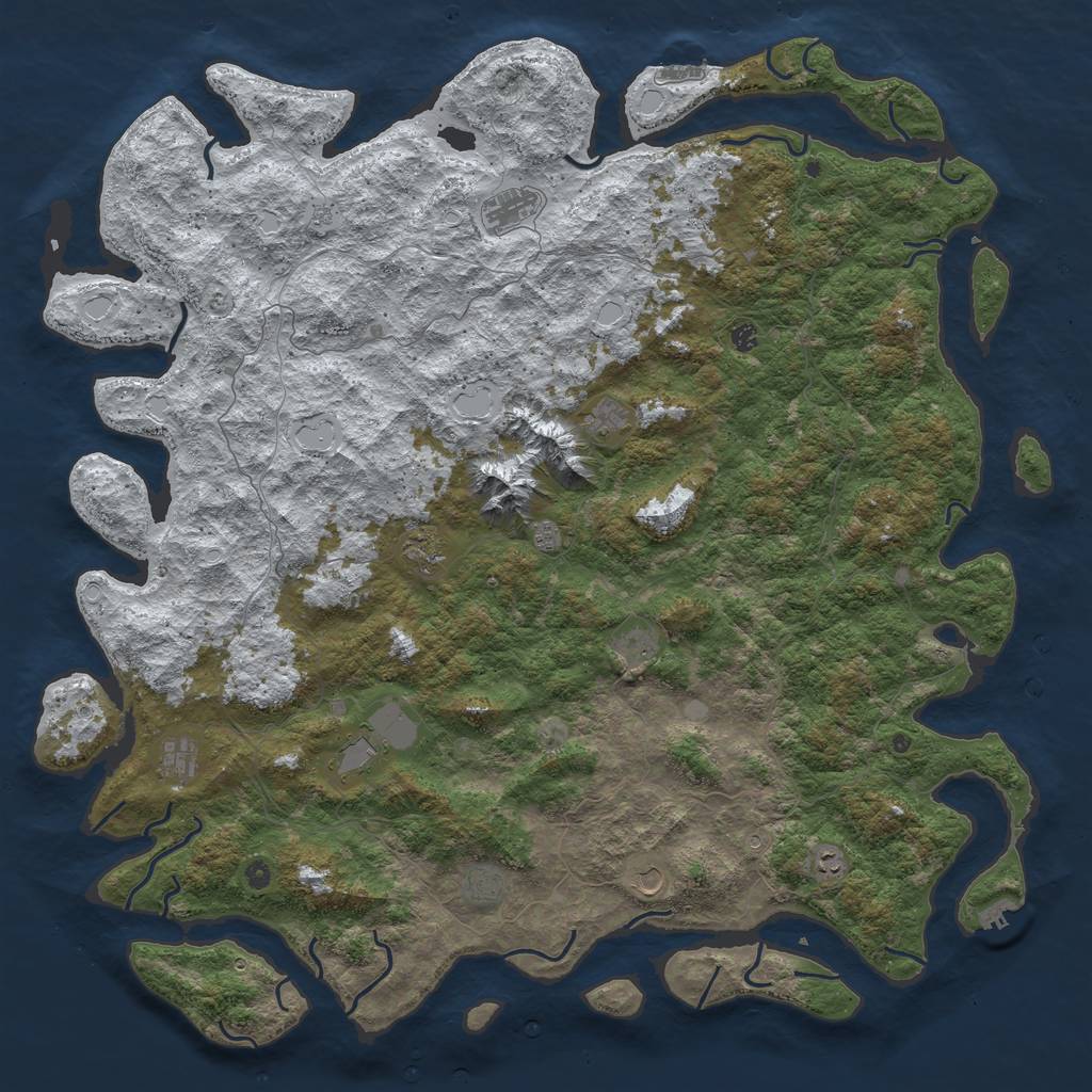 Rust Map: Procedural Map, Size: 6000, Seed: 800001066, 20 Monuments