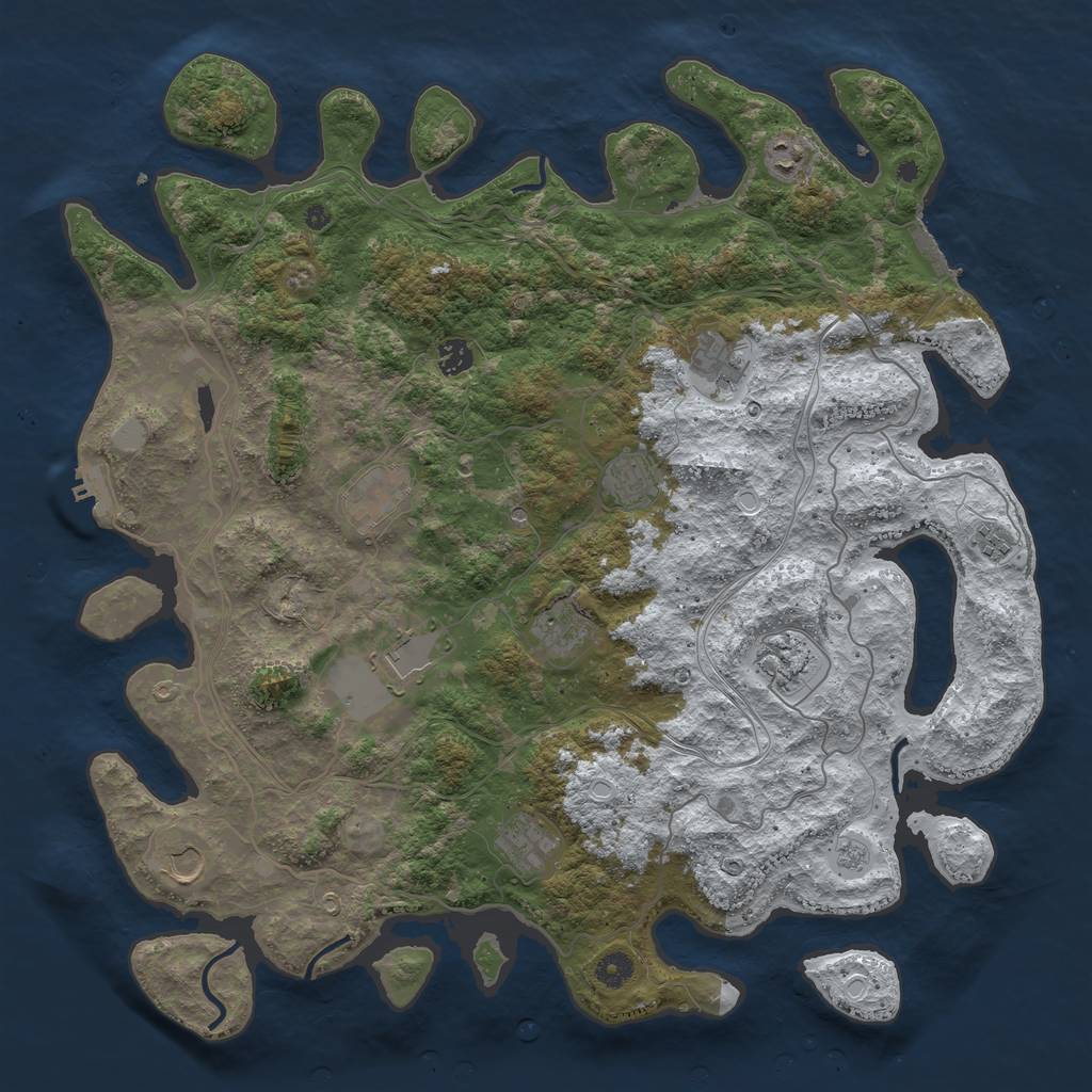 Rust Map: Procedural Map, Size: 4500, Seed: 2640215, 20 Monuments