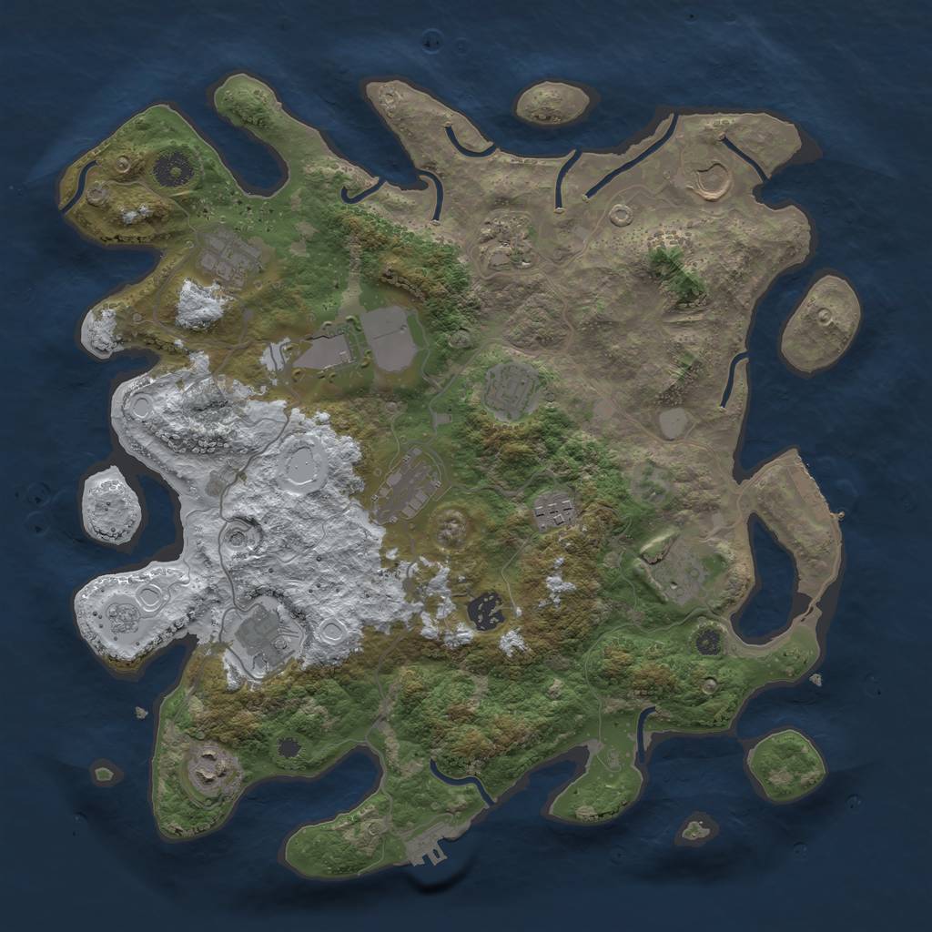 Rust Map: Procedural Map, Size: 3750, Seed: 867793041, 20 Monuments