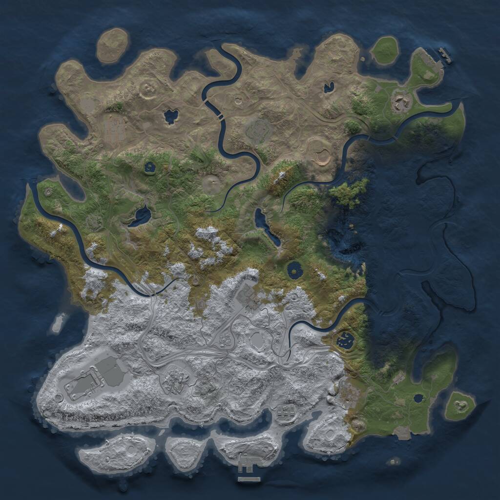 Rust Map: Procedural Map, Size: 4500, Seed: 5644582, 16 Monuments