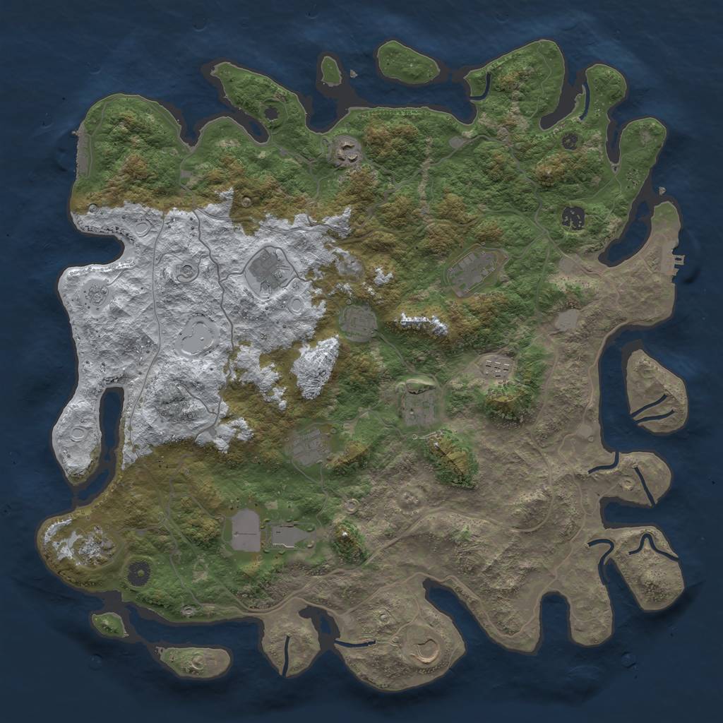 Rust Map: Procedural Map, Size: 4500, Seed: 4371267, 20 Monuments
