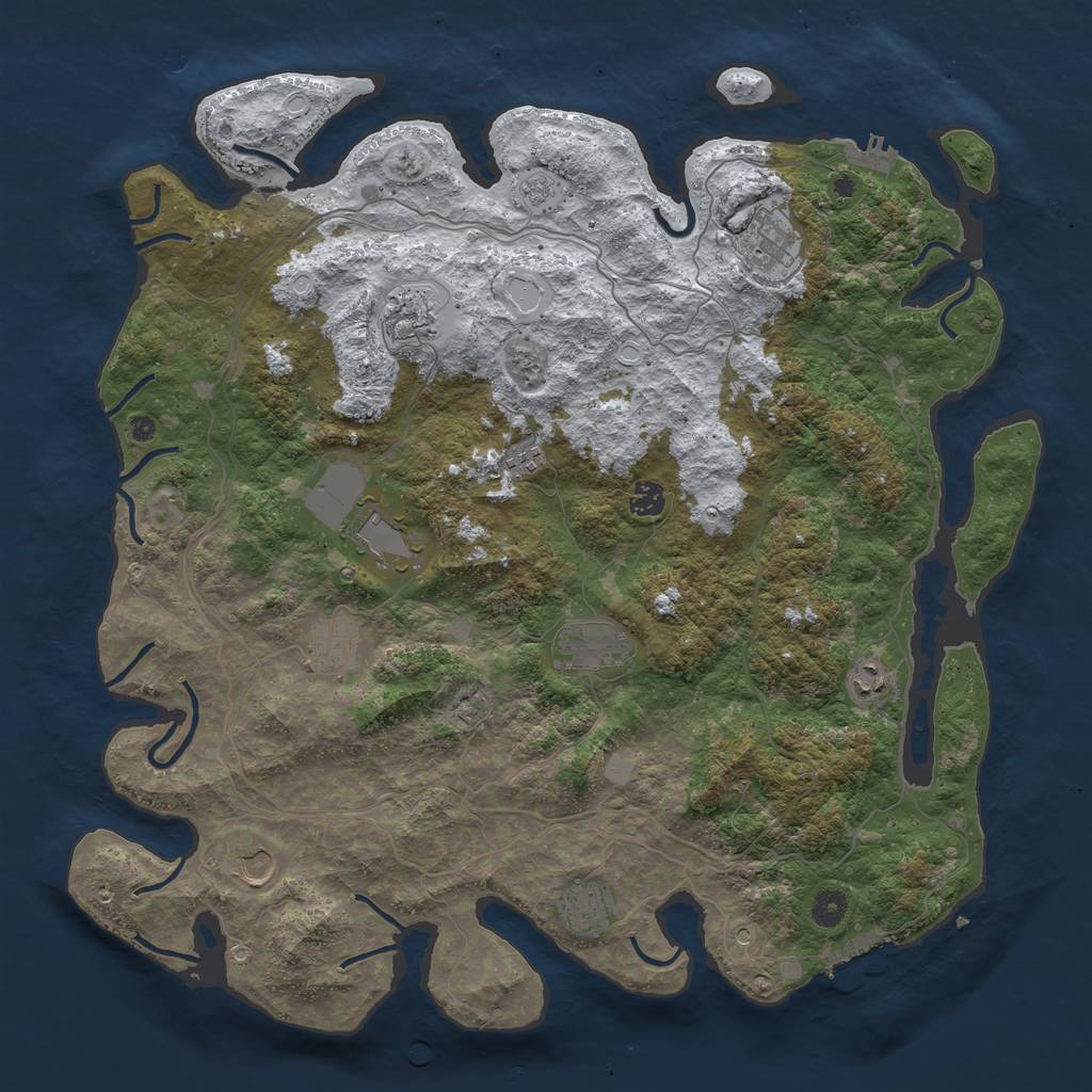 Rust Map: Procedural Map, Size: 4500, Seed: 1230623, 19 Monuments